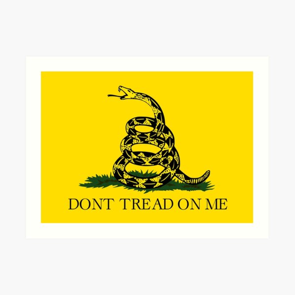 Gadsden flag Don't tread on me Libertarian 2nd amendment 2A yellow flag HD HIGH QUALITY ONLINE STORE Art Print