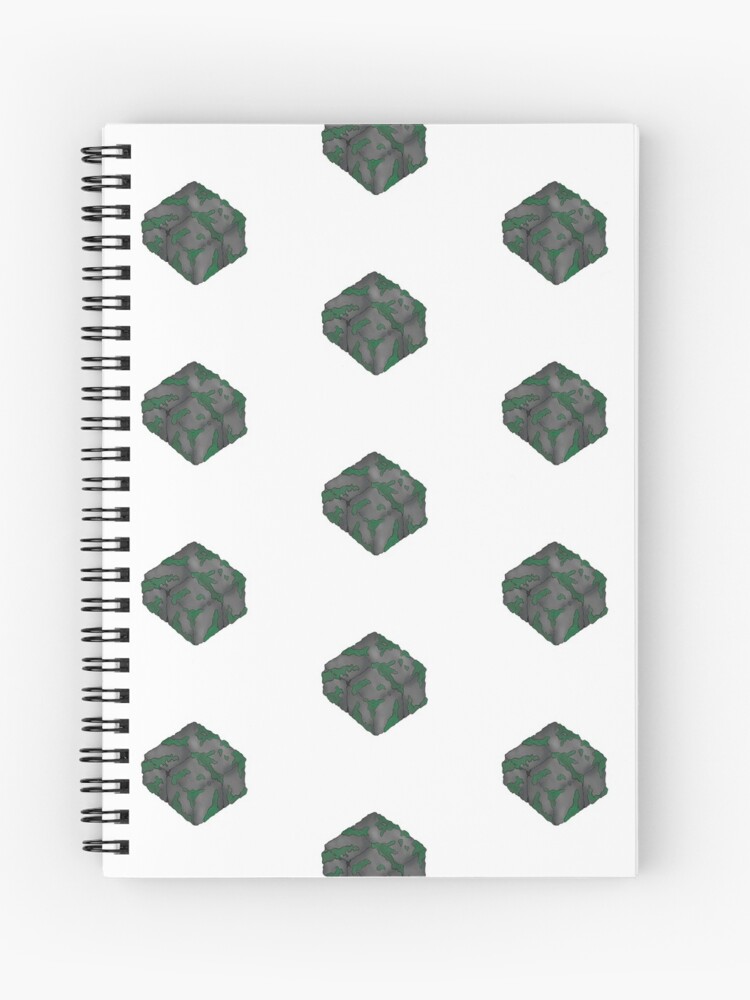 Semi Realistic Minecraft Mossy Stone Brick Slab Spiral Notebook By Aster0l0gy Redbubble