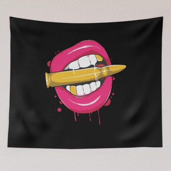 Item preview, Red Lips Teeth Gold Bullet Vintage Cool Gift designed and sold by Dressed For  Duty.