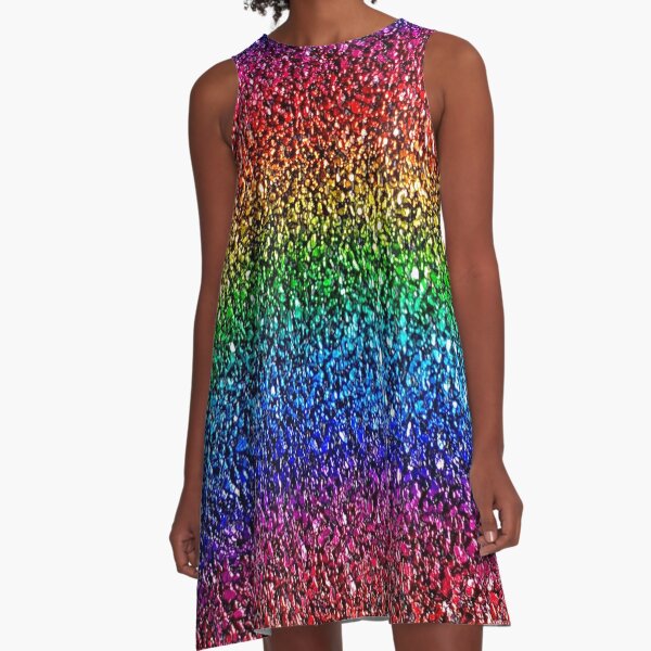Rainbow Sparkle A-Line Dress
