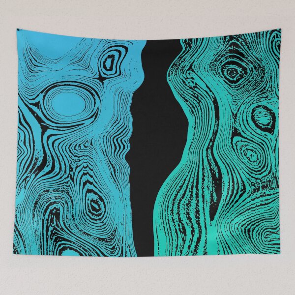Item preview, Bluegreen Wavy Woodgrain designed and sold by SanfordStudio.