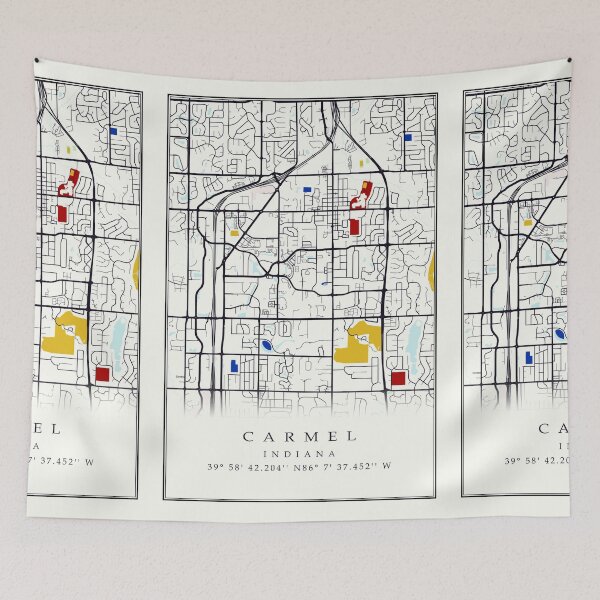 Item preview, Carmel Indiana GPS Modern Art Map designed and sold by thearttist.
