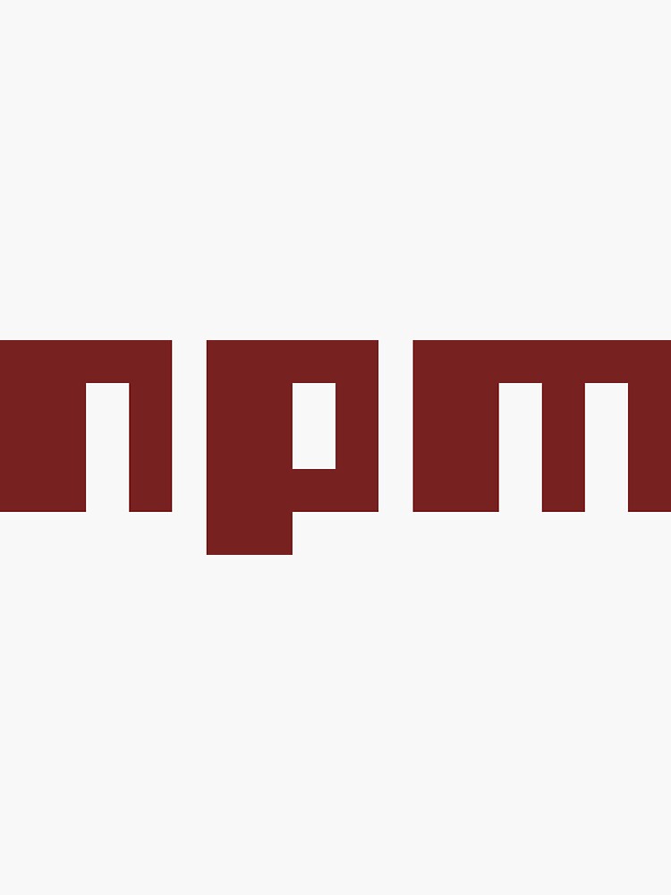  npm node js package manager logo in red sticker for sale by