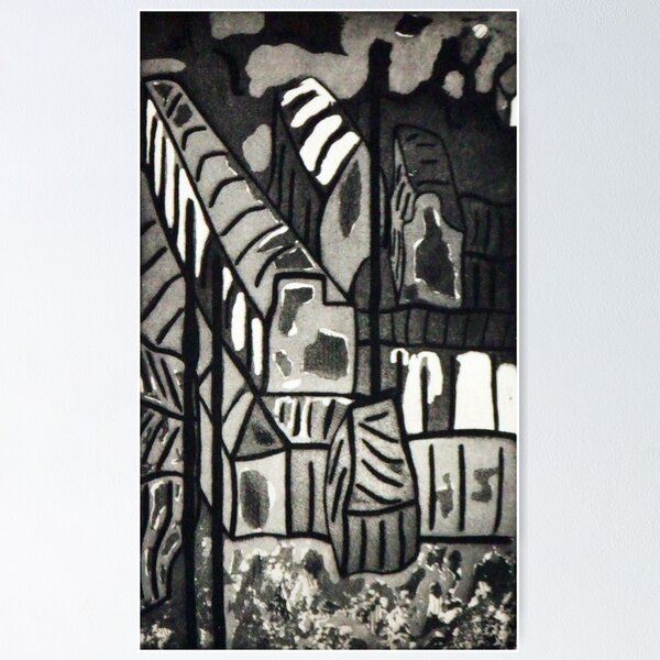 Item preview, Townscape with telegraph poles (aquatint) designed and sold by markmurphy82.