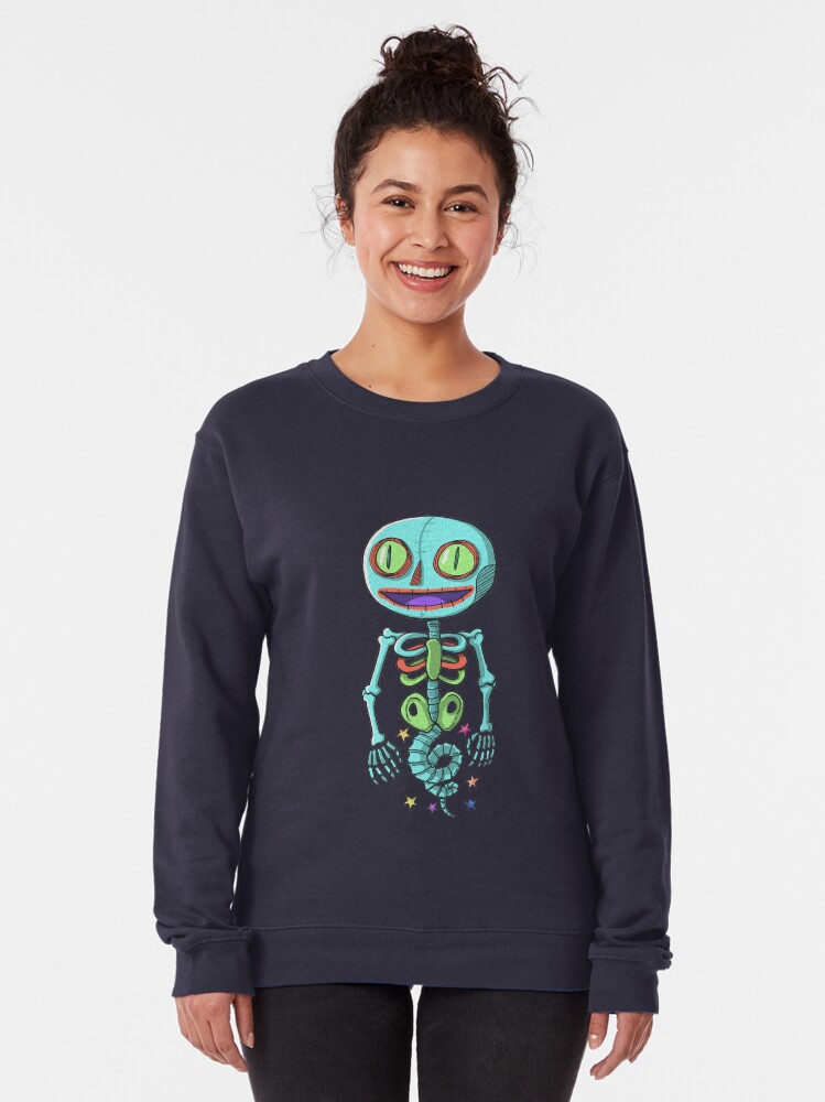 Alternate view of Mexican skeleton with tail Pullover Sweatshirt