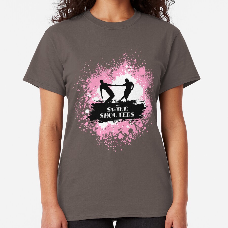 Jitterbugs Peinture Rose & Blanc T-shirt classique
