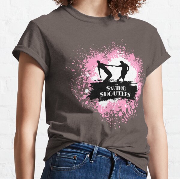 Jitterbugs Peinture Rose & Blanc T-shirt classique
