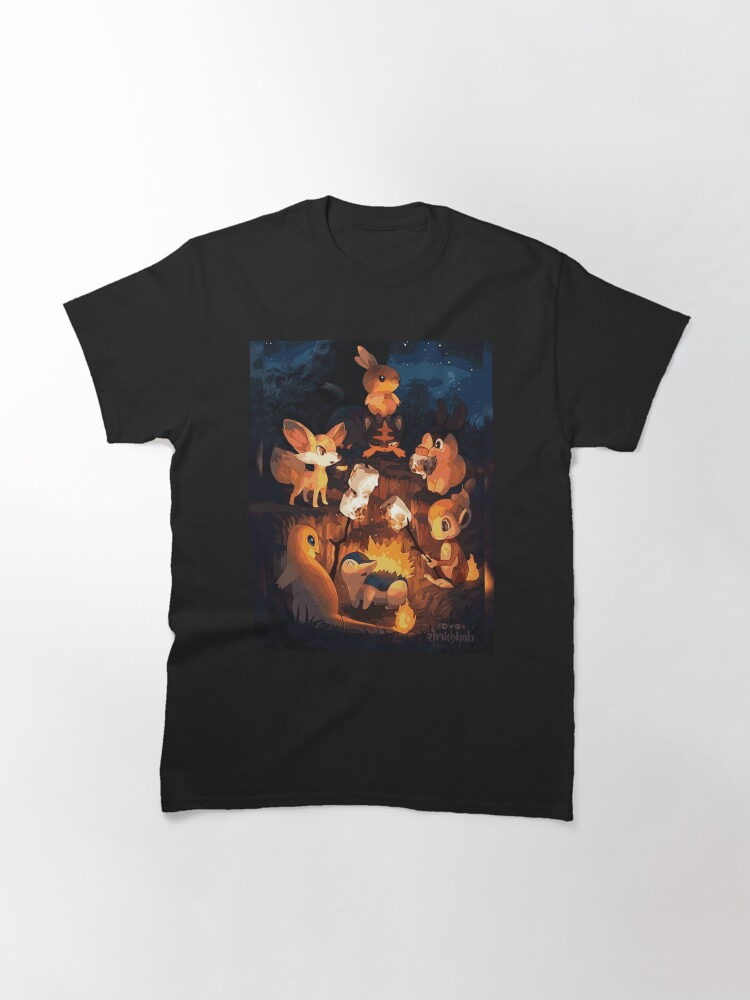 Alternate view of Fire Starters Chilling in a Campfire - Pocket Monsters Classic T-Shirt