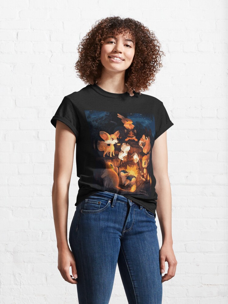 Alternate view of Fire Starters Chilling in a Campfire - Pocket Monsters Classic T-Shirt