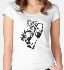 Jawa Skateboarder Stencil Women's Fitted Scoop T-Shirt
