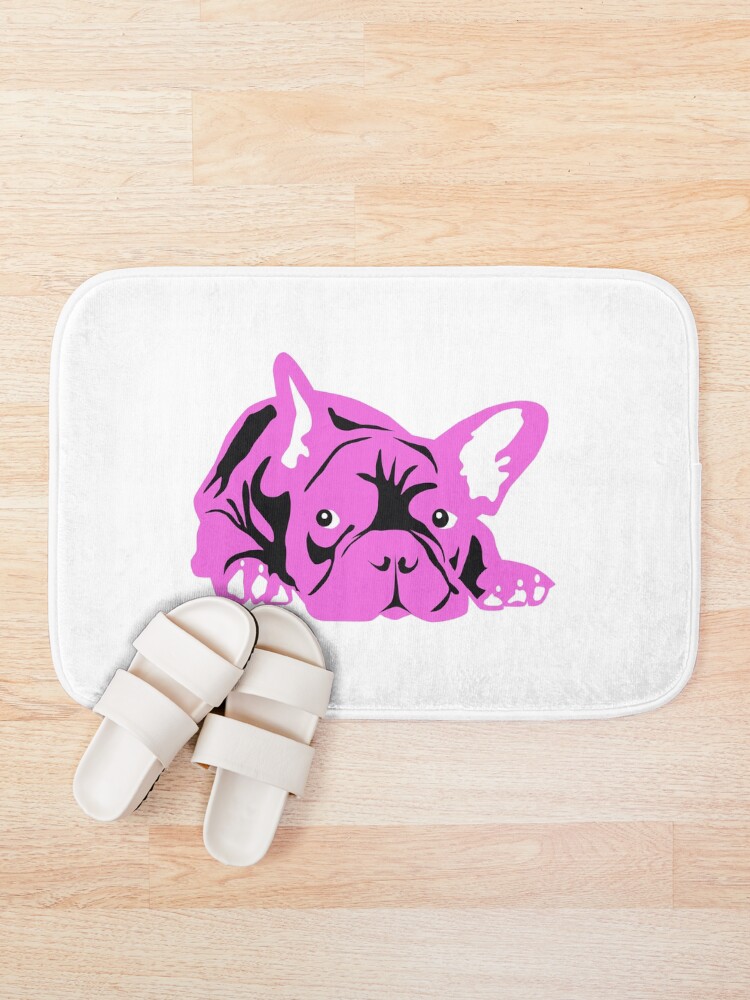 Alternative Ansicht von French Bulldog pink Badematte