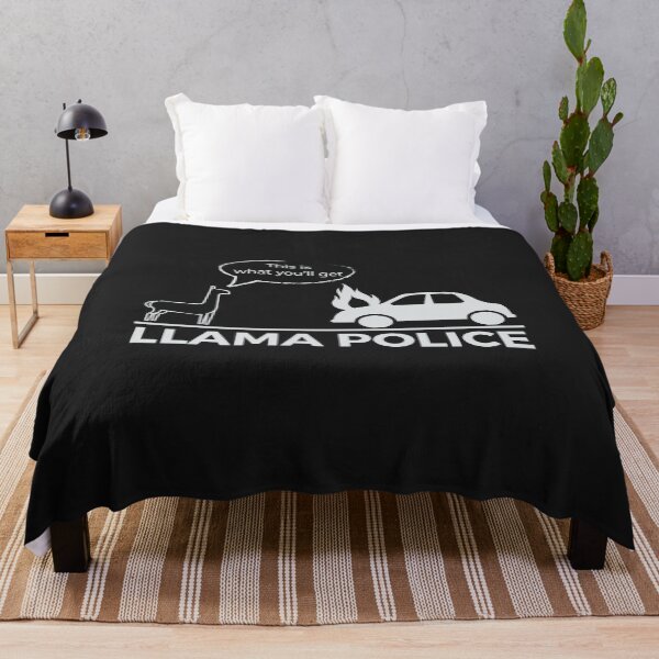 Item preview, "Llama Police" Funny Radiohead OK Computer Pun (Dark BG) designed and sold by Jordbord.