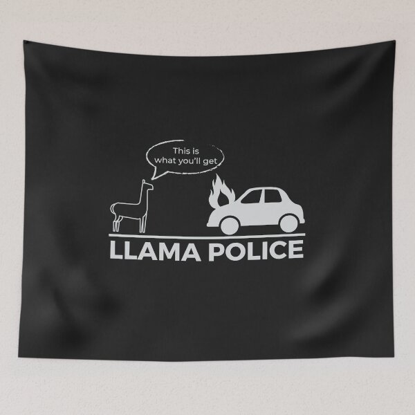 Item preview, "Llama Police" Funny Radiohead OK Computer Pun (Dark BG) designed and sold by Jordbord.