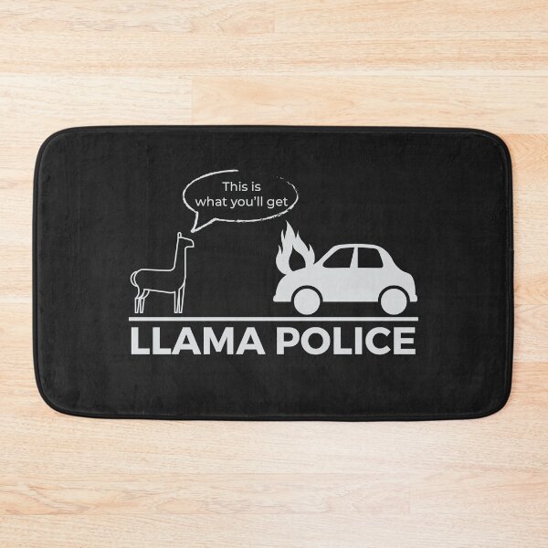 Item preview, "Llama Police" Funny Radiohead OK Computer Pun (Dark BG) designed and sold by Jordbord.