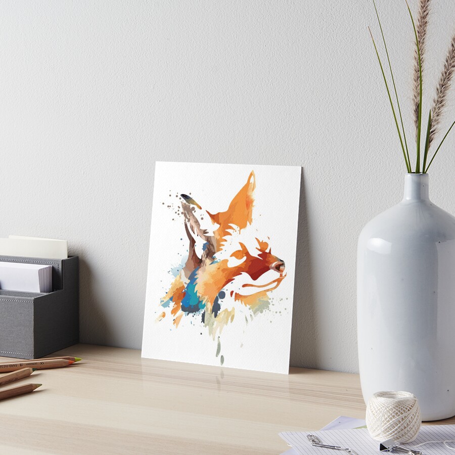 Fox Watercolor Art Animal Design For People Who Love Foxes" Art Board Print By Samchez | Redbubble
