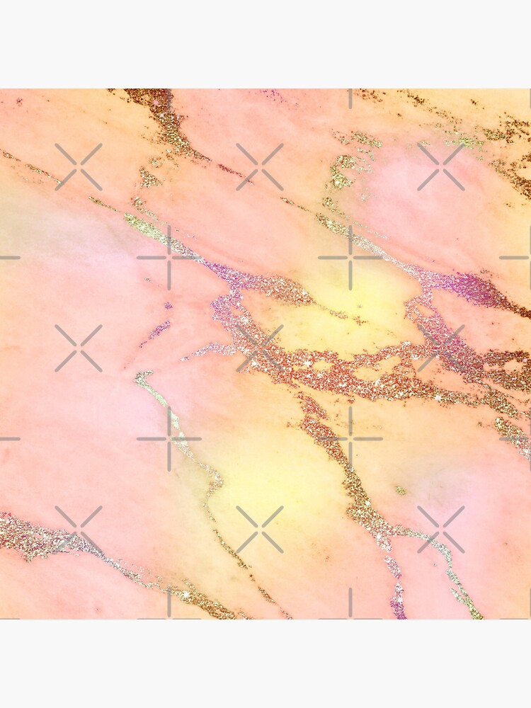 Pink Marble with Rose Gold Glitter Veins by MysticMarble