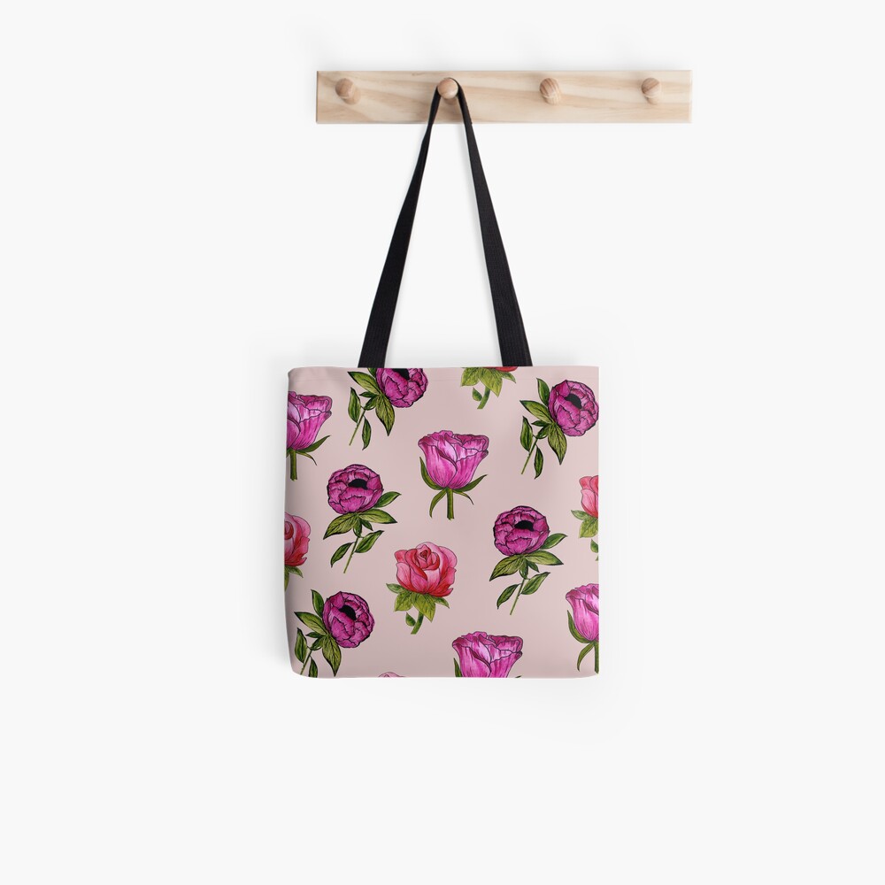Pink and Purple florals Tote Bag