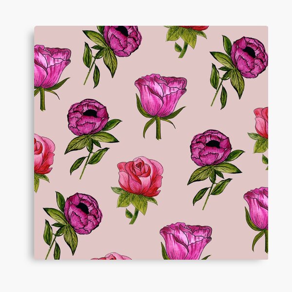 Pink and Purple florals Canvas Print