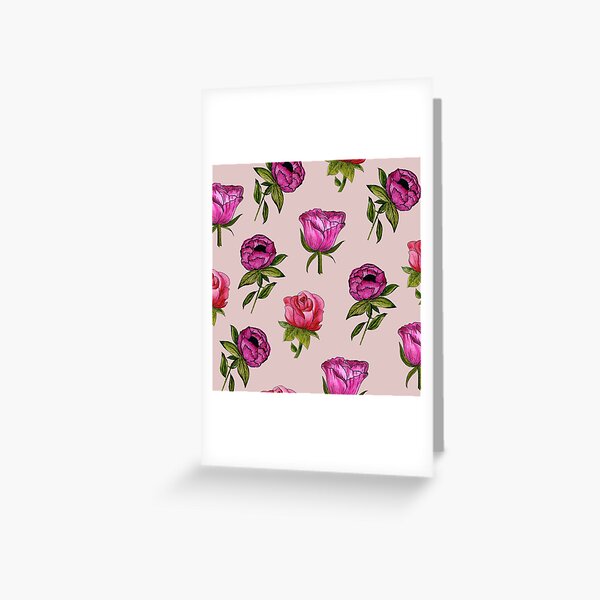 Pink and Purple florals Greeting Card