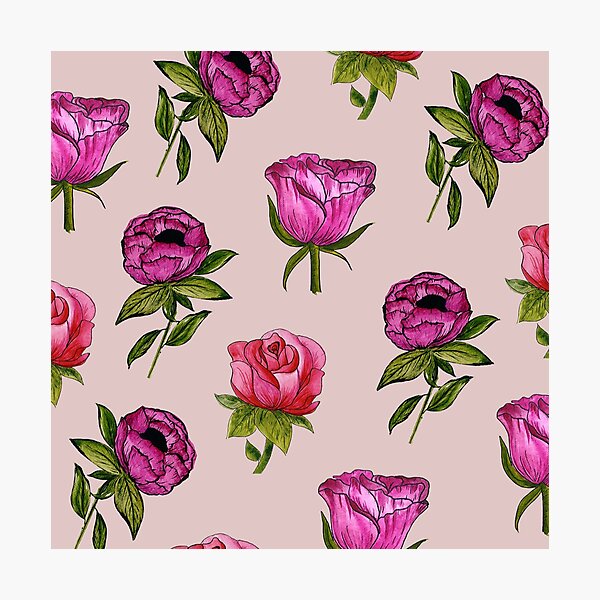 Pink and Purple florals Photographic Print