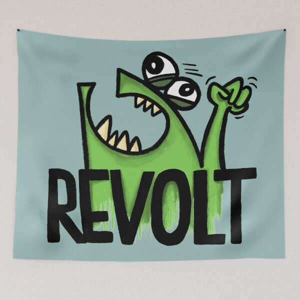 Item preview, Revolution! Revolt! Protest! Satirical monsters illustration designed and sold by RAWWR.
