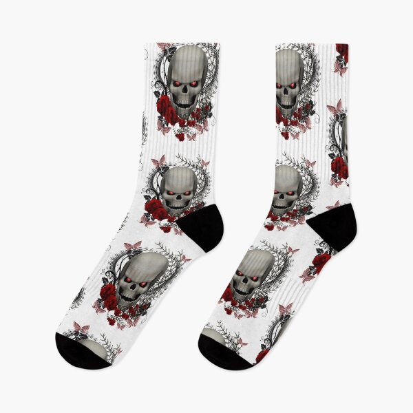 Item preview, A Skull, Butterflies and Red Roses designed and sold by LoneAngel.