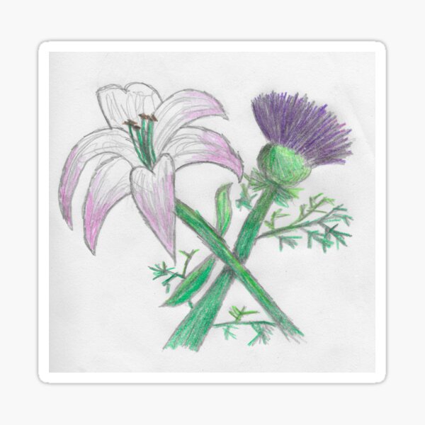 Lily and thistle Sticker
