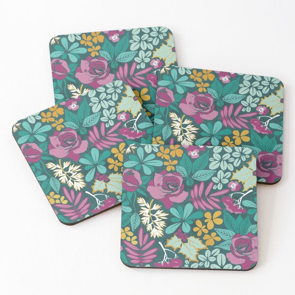 Item preview, Winter garden // green pink and gold designed and sold by SelmaCardoso.