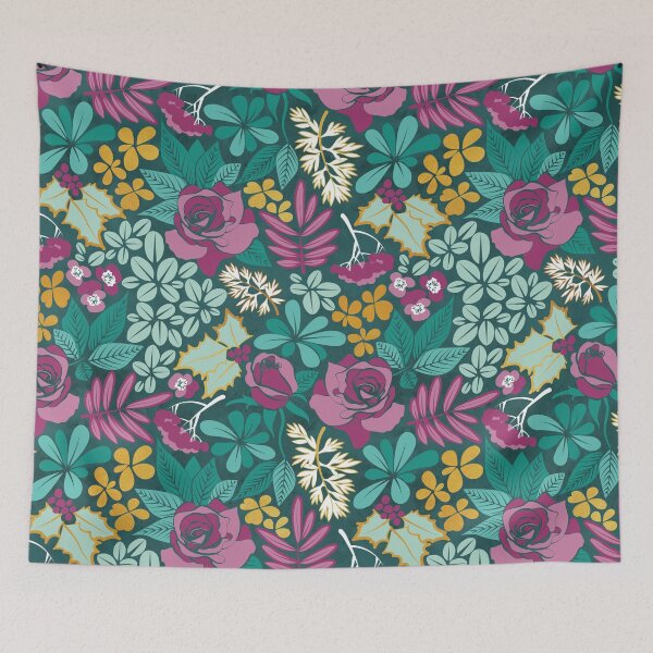 Item preview, Winter garden // green pink and gold designed and sold by SelmaCardoso.