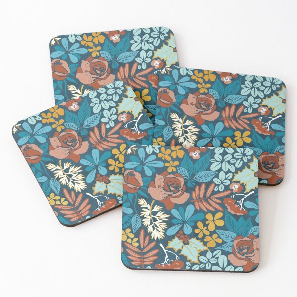 Item preview, Winter garden // blue orange brown and gold designed and sold by SelmaCardoso.