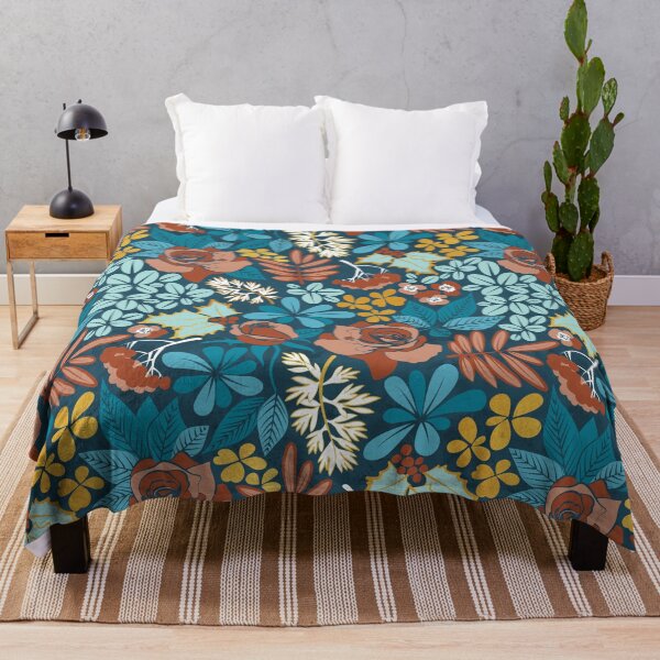 Item preview, Winter garden // blue orange brown and gold designed and sold by SelmaCardoso.
