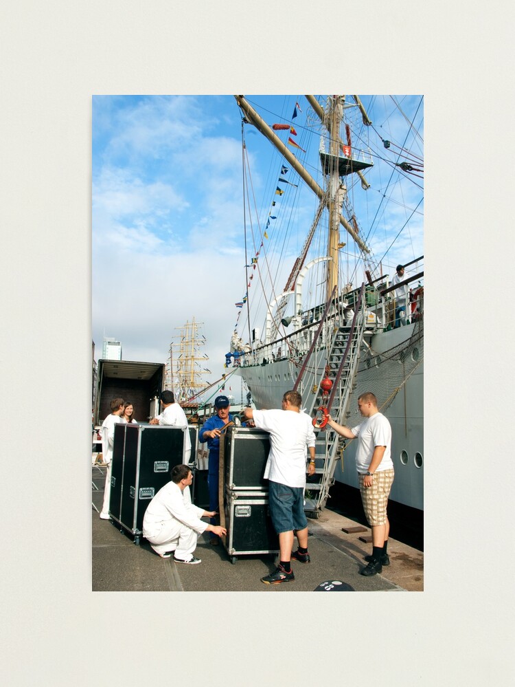 Thumbnail 1 of 3, Photographic Print, Loading the "Dar Mlodziezy" designed and sold by steppeland.