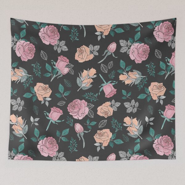 Item preview, Watercolour Roses Dark Background designed and sold by Kova  Rose.