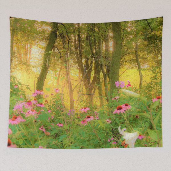 Item preview, Golden Sunrise with Pink Coneflowers in My Rubio Garden designed and sold by myrubiogarden.