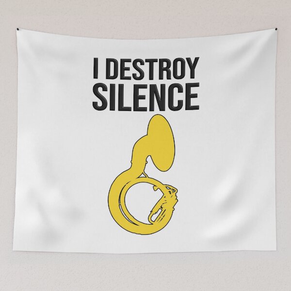 Item preview, Sousaphone - I DESTROY SILENCE - Funny Sousaphone Gift, marching band, brass band designed and sold by HEJAshirts.