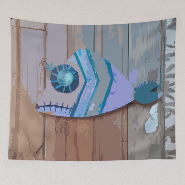 Item preview, Funky Fish Blue Lilac designed and sold by Beachy.