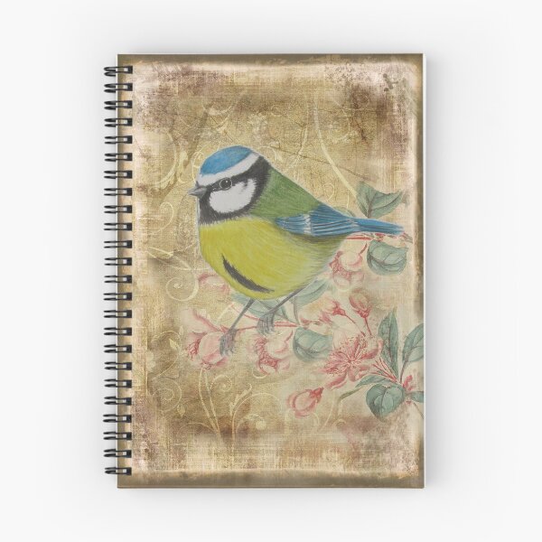 Item preview, Little Blue-tit on Distressed Tapestry Background designed and sold by TTWG.