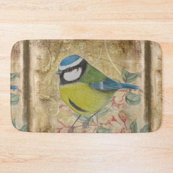 Item preview, Little Blue-tit on Distressed Tapestry Background designed and sold by TTWG.