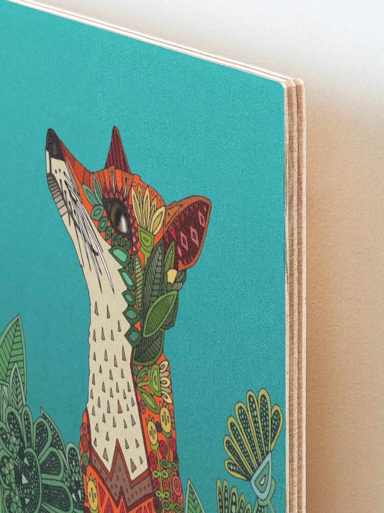 Alternate view of floral fox Mounted Print