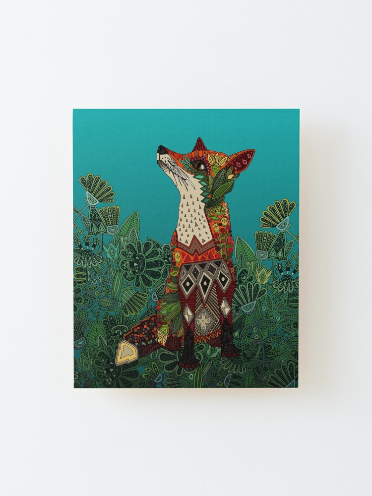 Alternate view of floral fox Mounted Print