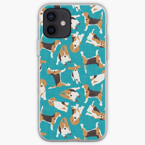 beagle scatter blue iPhone Soft Case