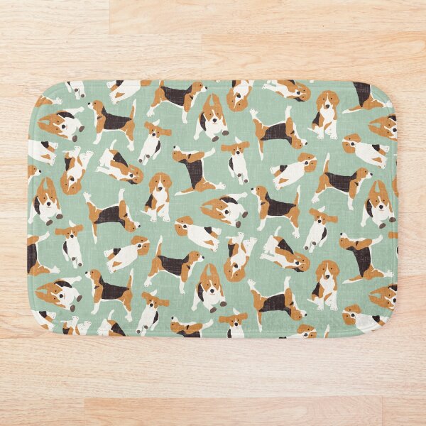 beagle scatter mint Bath Mat