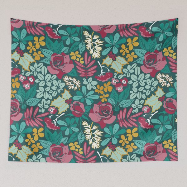 Item preview, Winter garden // green red and gold designed and sold by SelmaCardoso.
