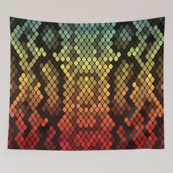 Item preview, Blue Gold Red Snake Skin designed and sold by HomeLivingCo.