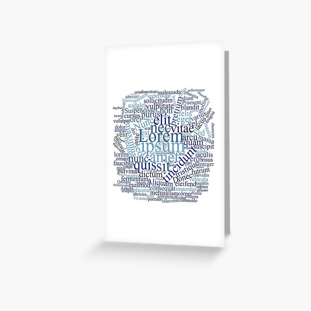  lorem ipsum word cloud blue version greeting card by warp9 redbubble
