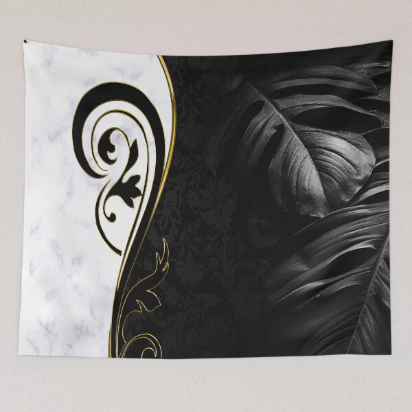 Item preview, Black Filigree  / Underexposed Art on White Marble  designed and sold by NadineMay.