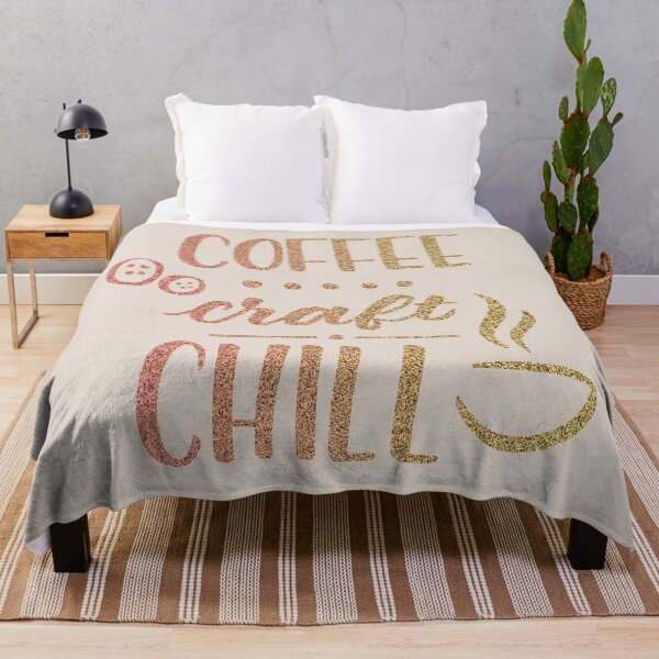 Item preview, Coffee, Craft, Chill. Rose Gold Glitter Crafting Quote. designed and sold by MysticMagpie.