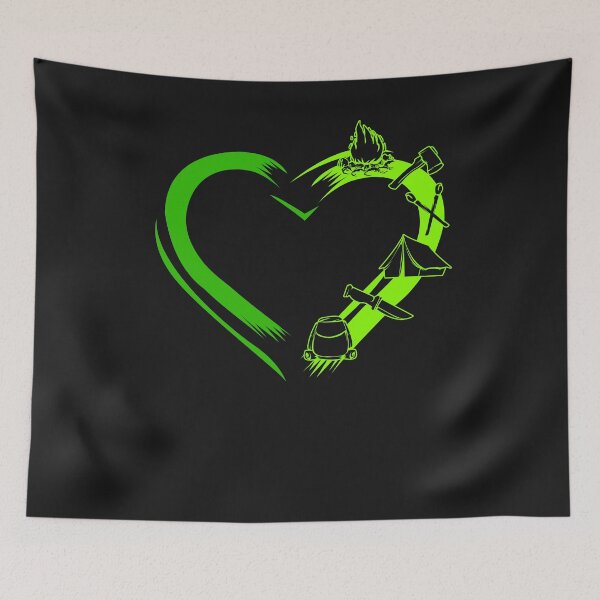 Item preview, Glowing Green Heart Camping Gift designed and sold by fernandopolania.