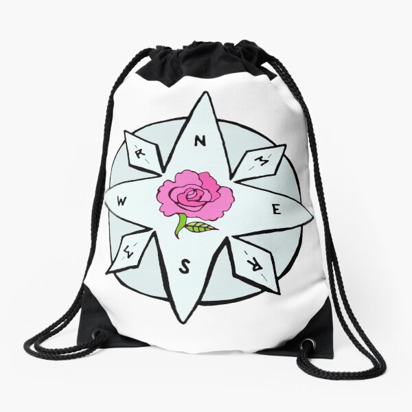 Compass for Rosemary and Maggie Rose Drawstring Bag