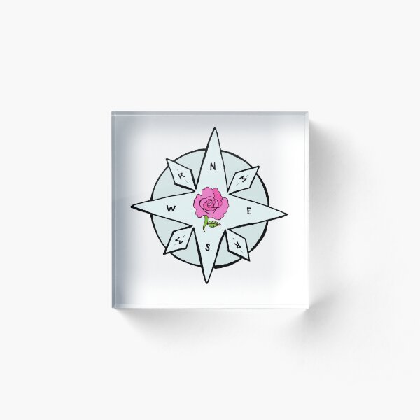 Compass for Rosemary and Maggie Rose Acrylic Block